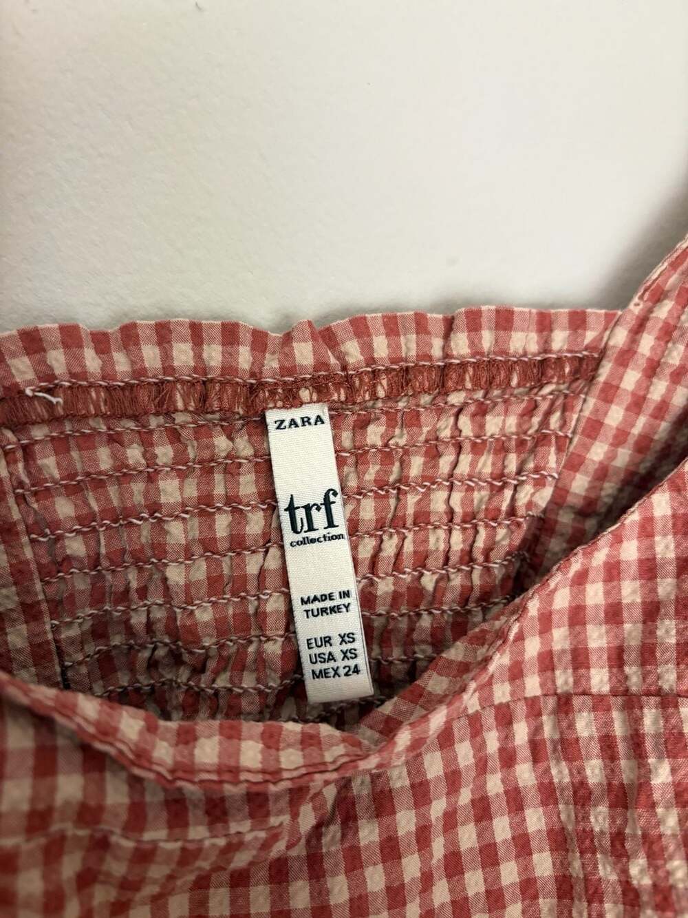Zara TRF Collection Cottagecore Gingham Tie-Shoulder Crop Top Sz XS - Picture 2 of 5
